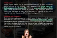 What To Consider When Buying A Used Vehicle
